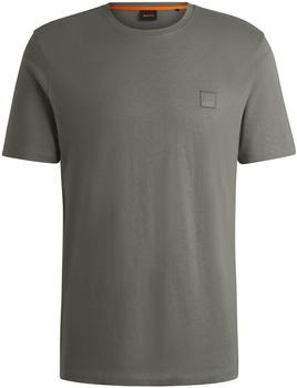 Hugo Boss T-Shirt Baumwoll-Jersey Logo-Aufn&auml;her 50508584 grau