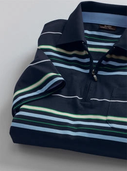 Hajo Poloshirt 'Poloshirt' blau gemustert gestreift 248238-64
