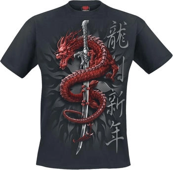 Spiral Spiral Oriental Dragon T-Shirt schwarz