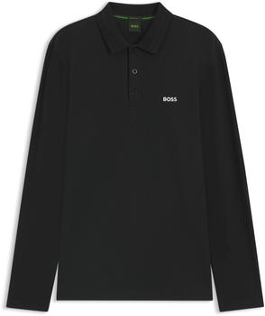 Hugo Boss Longsleeve-Poloshirt aus Baumwoll-Piqué - Style Plisy 50536609 Schwarz