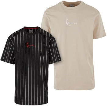 Karl Kani Signature Essential Tee 2-Pack Pinstripe schwarz offwhite KM241-076-4