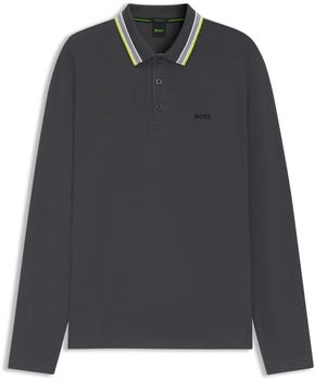 Hugo Boss Longsleeve-Poloshirt aus Baumwoll-Piqué - Style Plisy 50536609 Dunkelgrau