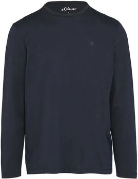 s.Oliver Longsleeve Jersey Logo-Detail blau schwarz