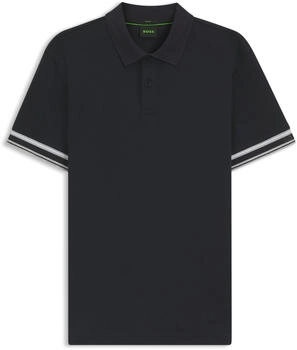 Hugo Boss Slim-Fit Poloshirt aus Baumwolle mit gestreiften &Auml;rmelb&uuml;ndchen - Style Polo Zone 50544448 Dunkelblau
