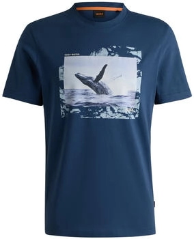 Hugo Boss T-Shirt aus Baumwoll-Jersey mit Foto-Print - Style Te_Dunetrace 50539187 Blau Hugo Boss T-Shirt aus Baumwoll-Jersey mit Foto-Print - Style Te_Dunetrace 50539187 Blau