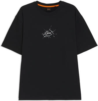 Hugo Boss Relaxed-Fit T-Shirt aus Baumwolle mit Logo-Artwork - Style Te_voyage 50546370 Schwarz