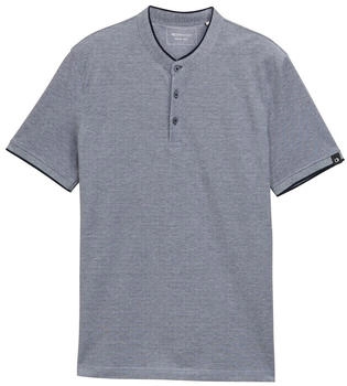 Tom Tailor Denim Piqué Poloshirt mit Stehkragen dark blue two tone (1046283_22843)
