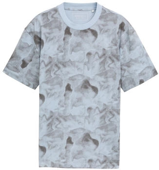 Tom Tailor Denim Relaxed Fit T-Shirt mit Allover-Print light blue grey watery print (1046129_38026)