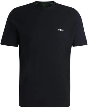 Hugo Boss Sportives Strick-T-Shirt aus Baumwoll-Mix mit verschiedenen Strukturen - Style Momentum_Lite_T24 50520683 Dunkelblau