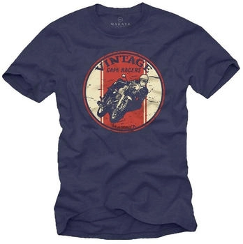 MAKAYA T-Shirt vintage blau schwarz
