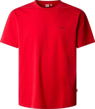 Pepe Jeans T-Shirt rot Kurzarm Rundhals Logo