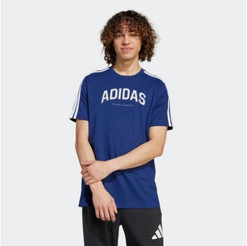 Adidas Codes Collegiate Linear Graphic T-Shirt dunkelblau wei&szlig;
