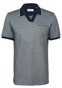 s.Oliver Poloshirt aus zweifarbigem Piqué mit Brusttasche blau 2163492.58W2.