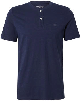 s.Oliver Henley-Shirt mit Flammgarnstruktur blau 2161569.5852. s.Oliver Henley-Shirt mit Flammgarnstruktur blau 2161569.5852.