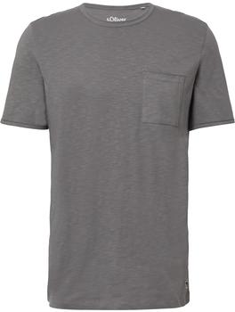 s.Oliver Flammgarn-T-Shirt mit Brusttasche und offenen Kanten grau 2163479.9467. s.Oliver Flammgarn-T-Shirt mit Brusttasche und offenen Kanten grau 2163479.9467.