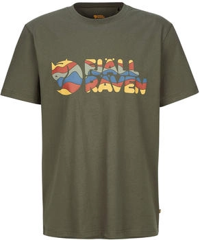 Fjällräven Multicolor Logo T-Shirt laurel green