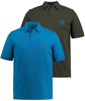 JP 1880 Poloshirt Basic 2er-Pack blau türkis
