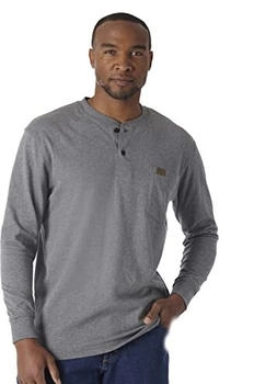 Wrangler Riggs Workwear Langarm Henley dunkelgrau