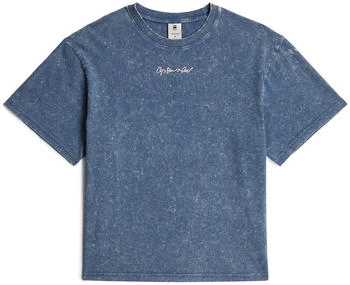 G-Star Washed G-Script T-Shirt Mittelblau mid blue double dye D26241-2653-H364