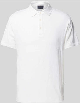 OLYMP Poloshirt Leinen-Mix Slim Fit weiß