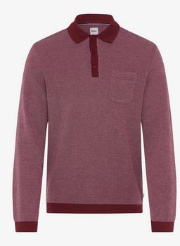 BRAX Herren Langarmshirt Style PAROS velvet dunkelrot Gr. (214217_70434500_41)