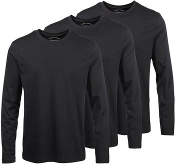 Man's World Langarmshirt neue 3er-Pack schwarz