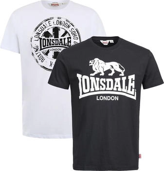 Lonsdale T-Shirt normale Passform Doppelpack DILDAWN schwarz wei&szlig;