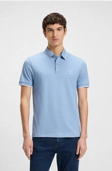 Hugo Boss Slim-Fit Poloshirt aus elastischem Baumwoll-Piqu&eacute; - Style Passertip 50507699 Hellblau