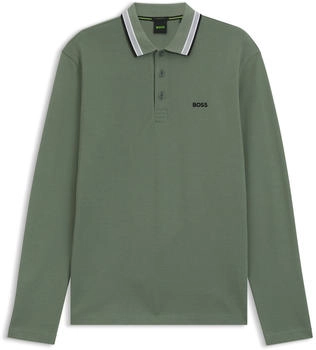Hugo Boss Longsleeve-Poloshirt aus Baumwoll-Piqué - Style Plisy 50536609 Grün