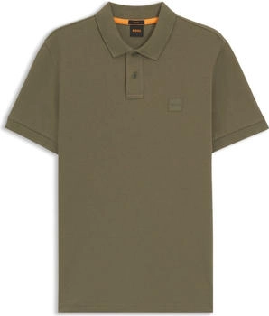 Hugo Boss Slim-Fit Poloshirt aus Stretch-Baumwolle mit Logo-Aufnäher - Style Passenger 50507803 Khaki
