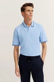 Bugatti Poloshirt Label-Detail blau