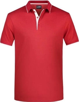 James & Nicholson Polo rot weiß Kontraststreifen