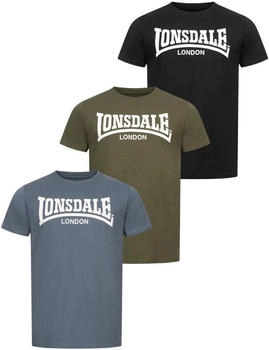 Lonsdale T-Shirt normale Passform Dreierpack black green blue Lonsdale