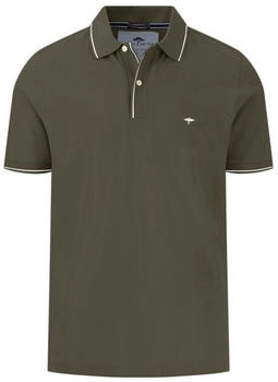 Fynch-Hatton Poloshirt Baumwolle dezentem Kragendetail dark khaki kaki
