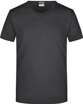 James & Nicholson Figurbetontes V-Neck-T-Shirt schwarz