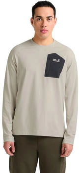Jack Wolfskin Prelight Trail Crew Men Langarm Funktionsshirt Herren beige pale sand (A65168)