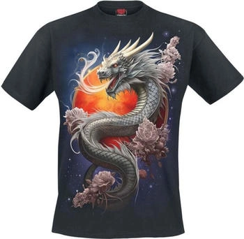 Spiral spiral sun dragon t-shirt schwarz