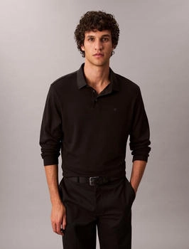 Calvin Klein Langarm-Poloshirt LS SUPIMA COTTON SOLID POLO schwarz