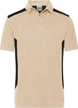 James & Nicholson BIO Workwear Poloshirt Kontrast JN1826 stein-grau schwarz