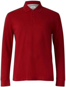 s.Oliver Langarm-Poloshirt aus Baumwoll-Piqué mit Bündchen rot 2174024.3626.