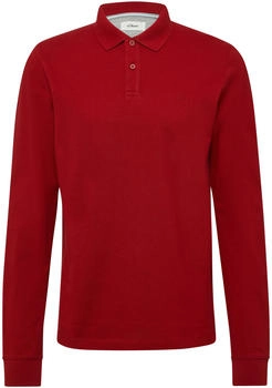 s.Oliver Langarm-Poloshirt aus Baumwoll-Piqué mit Bündchen rot 2170160.3626.