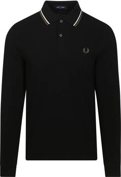 Fred Perry Langarm-Poloshirt schwarz W54