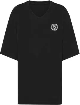 Plein Sport T-Shirt V-Ausschnitt Ss schwarz