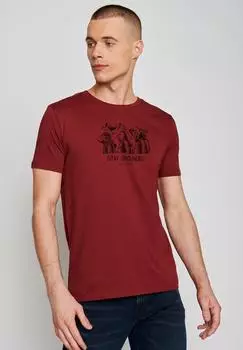 GreenBomb Animal Stay Grounded T-Shirt burgund