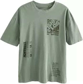 Next Fashion T-Shirt 'Band' hellgrün schwarz
