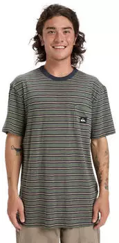 Quiksilver T-Shirt gestreift grün Regular Fit
