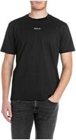 Replay Herren Rundhals T-Shirt BASIC JERSEY 30/1 Regular Fit Regular Fit Schwarz 098