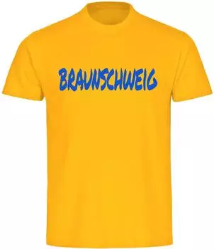 multifanshop T-Shirt Braunschweig textmarker gelb