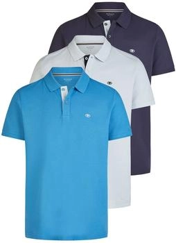 Tom Tailor Poloshirt Baumwolle Regular Fit 3er Set-Pack