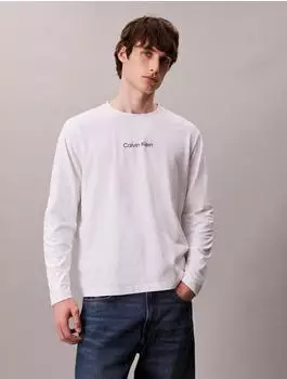 Calvin Klein LS RLXD STANDARD LOGO CREWNK TEE Langarmshirt weiß